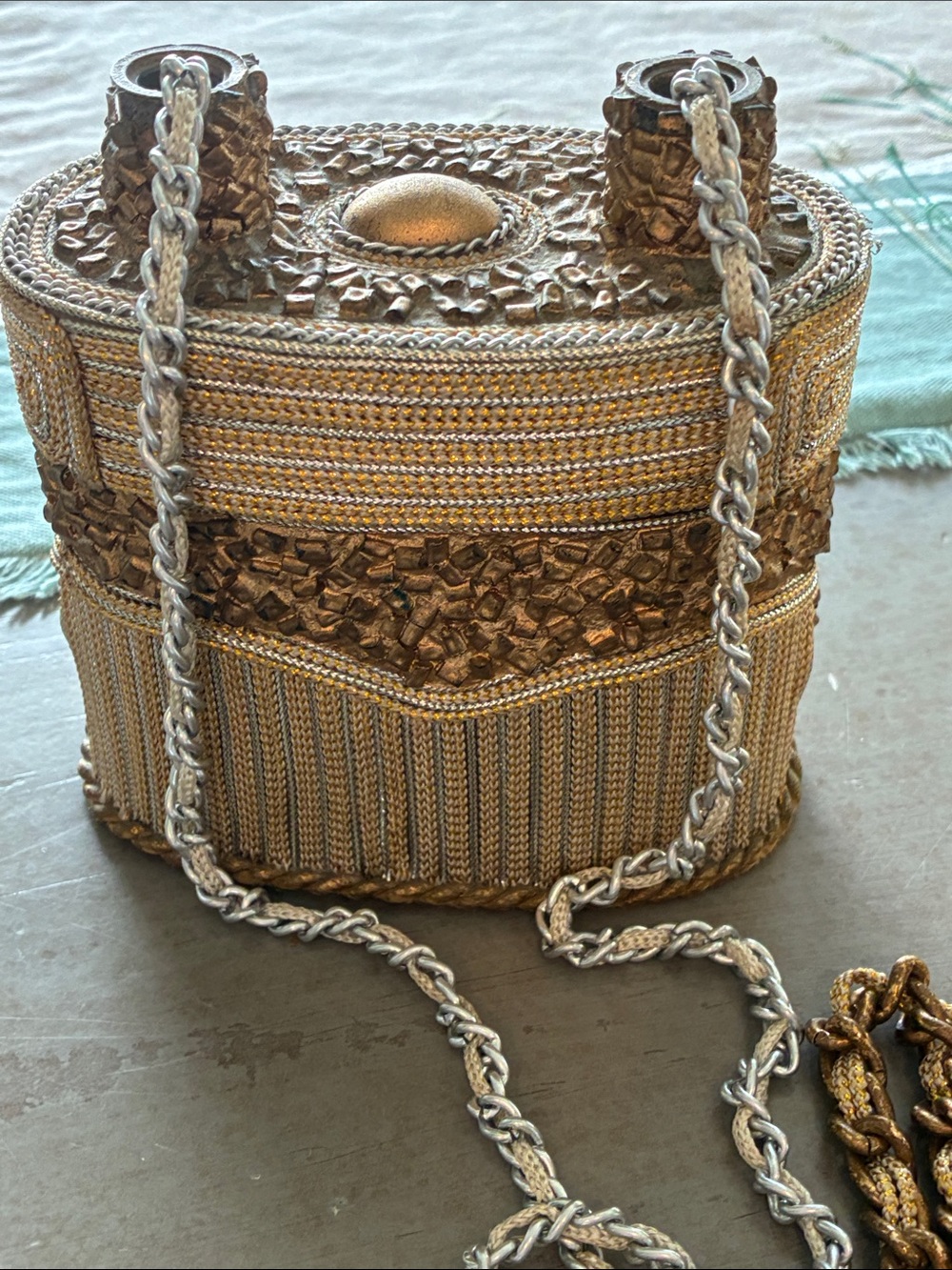 Mary Frances Gold and Navy Embellished Mini Crossbody Set - Picture 5 of 16